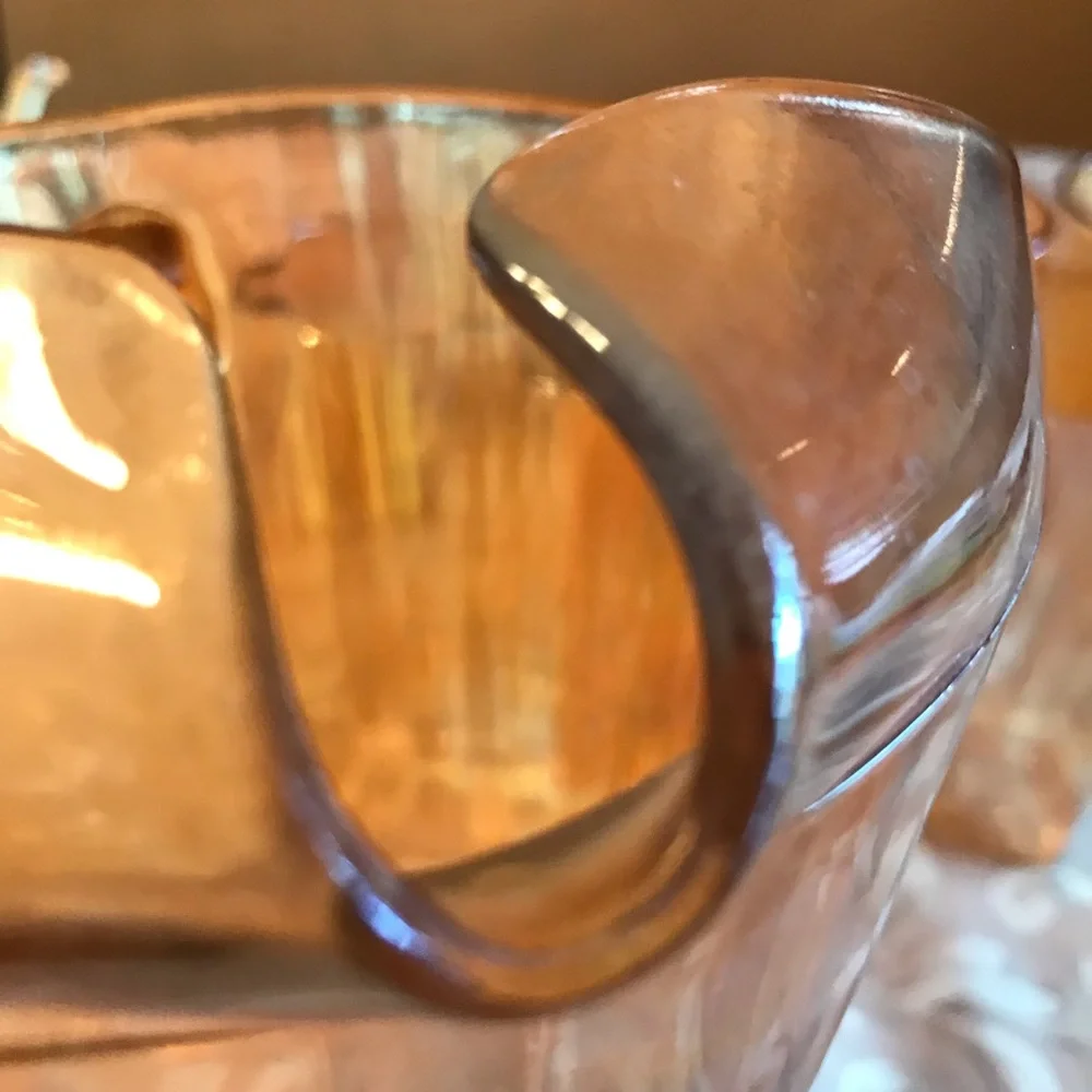 VINTAGE CARNIVAL GLASS IRIDESCENT PITCHER - Picture 4 of 14